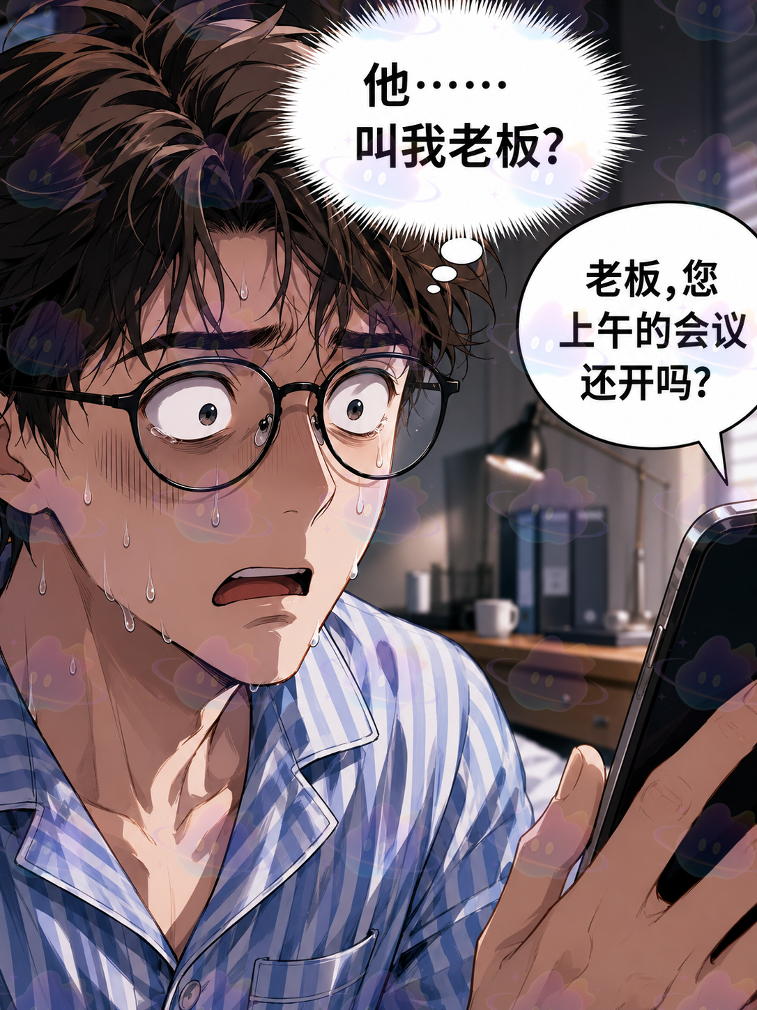 老板,您上午的会议还开吗?
他……叫我老板?