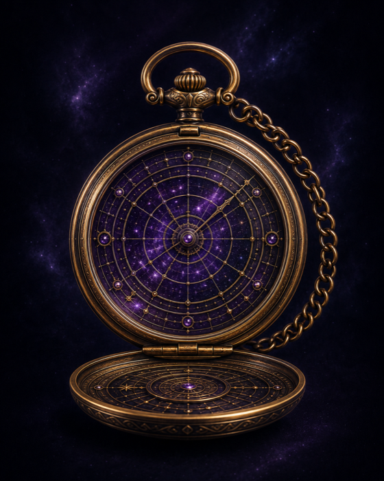 Star-orbit pocket watch prop reference